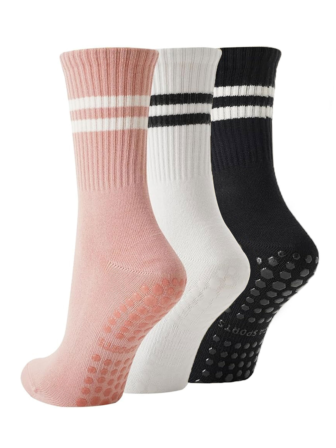 Grip Sock Yoga - 3 Pares de Meias de Yoga,