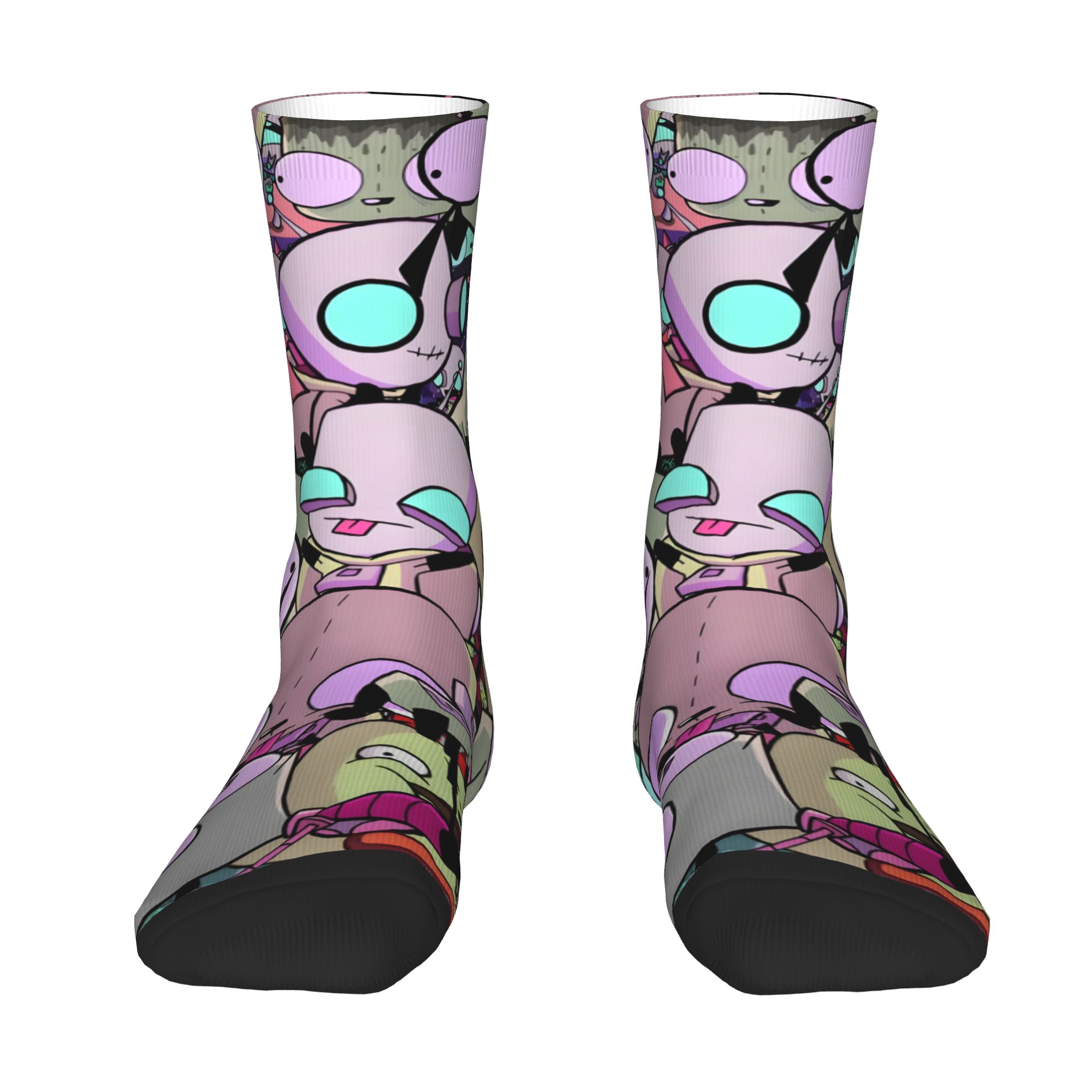 Dress Sock Men - Meias Personalizadas I-Invader Z-Zim Cartoon para