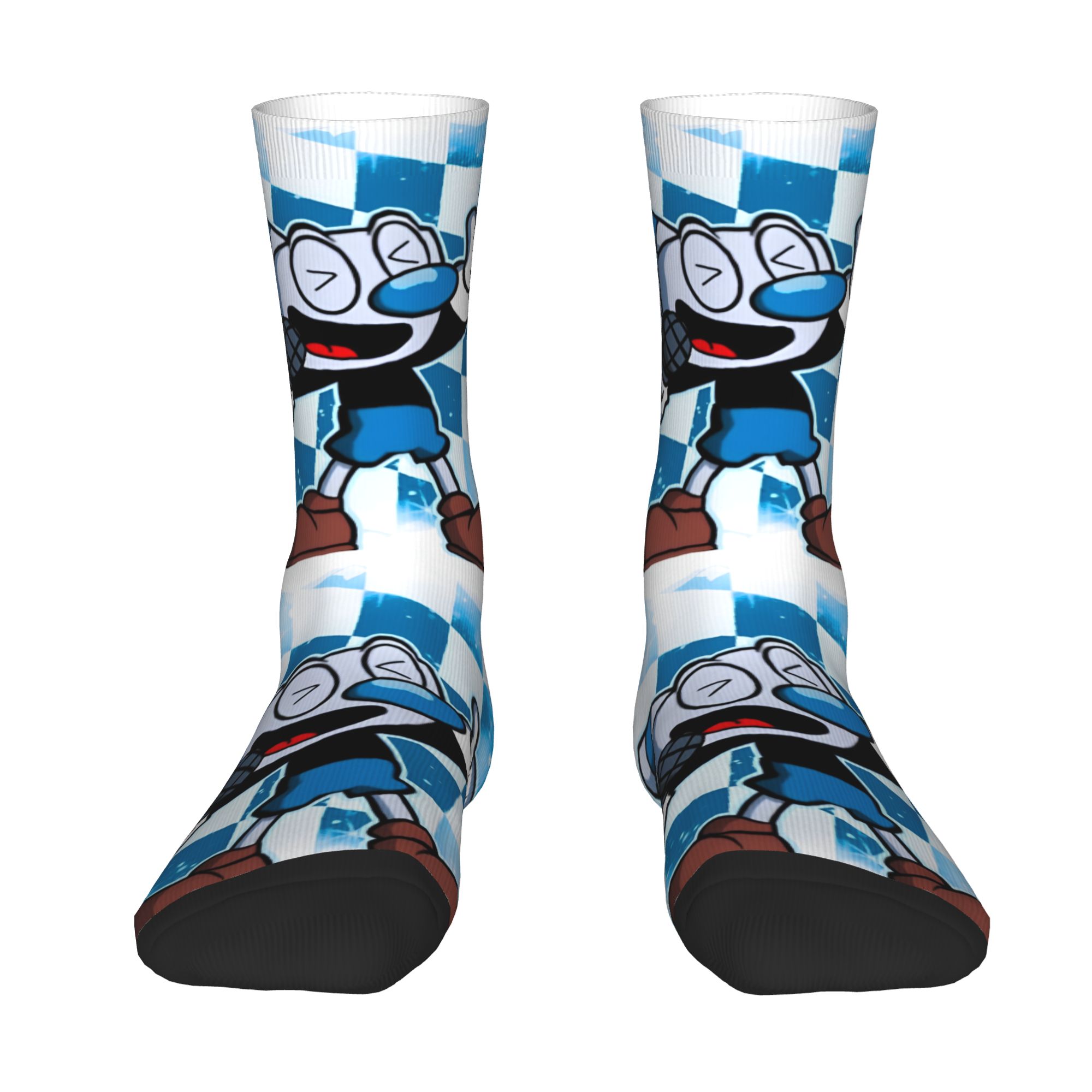 Dress Sock Men - Meias masculinas personalizadas Cuphead e Mugman,