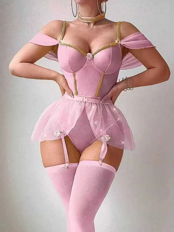 Fishnet Stocking Women - Bodysuits Sexy Brilhantes de Uma Peça