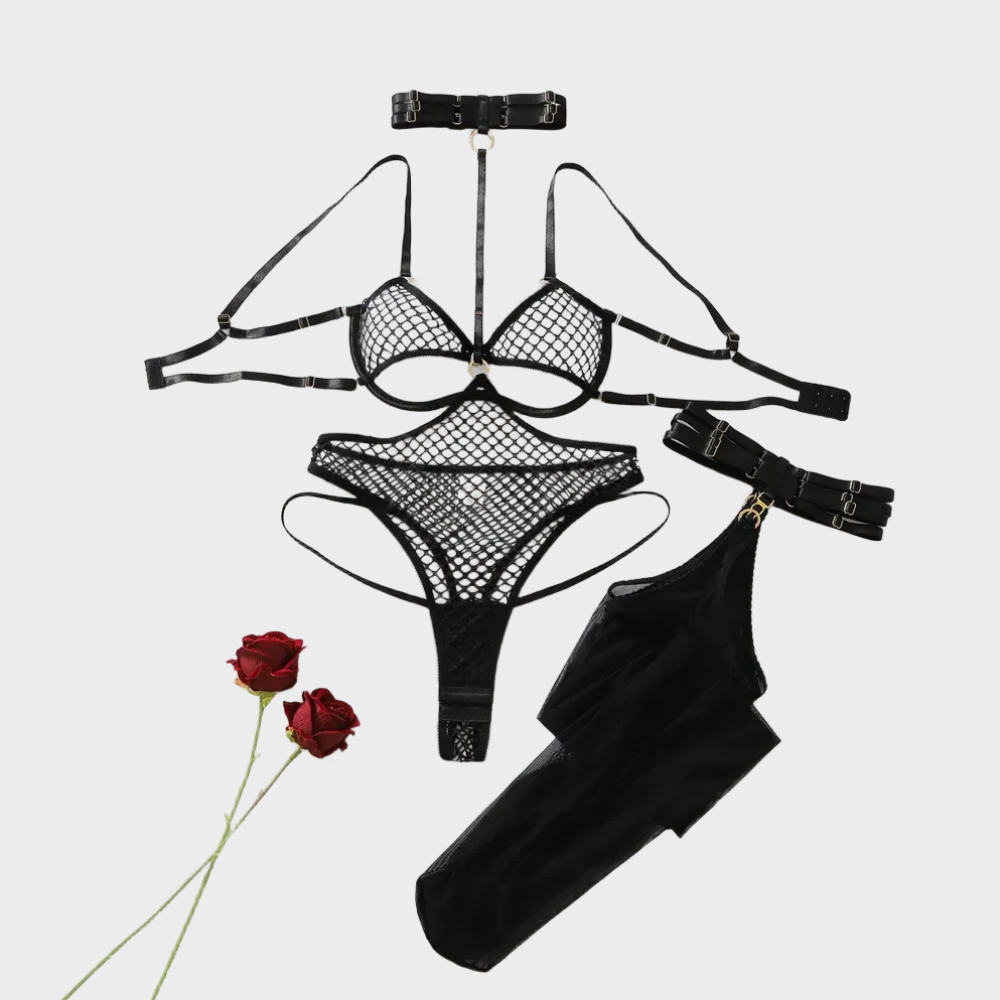 Conjunto de lingerie de rede p - Fishnet Stocking Women avaliação e preço